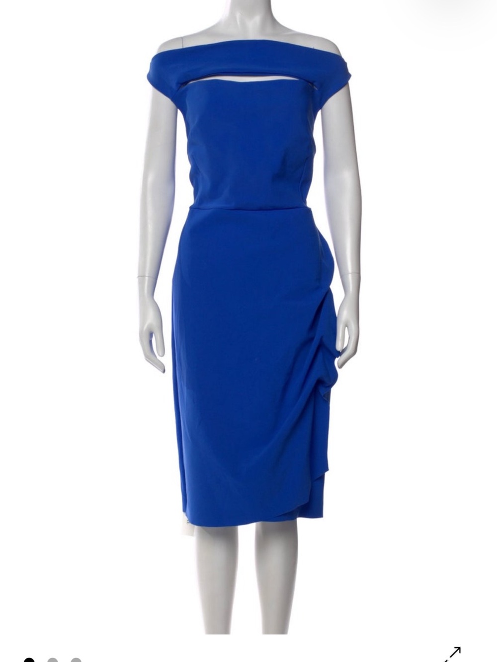 Chiara Boni Electric Blue Off-Shoulder Cutout Sheath Dress